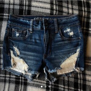 American Eagle High Waisted distressed jean short